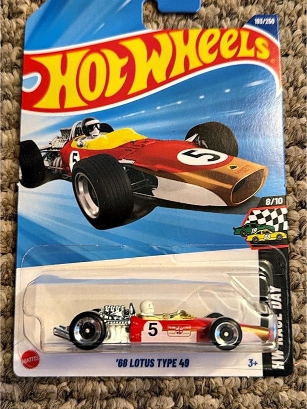 Hot Wheels '68 Lotus Type 49 Die-Cast Car Blue & Red